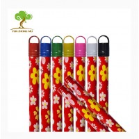 Flower pvc coated wooden broom handle for home