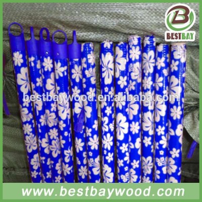 Hot sale natural broom handles wholesale/pvc coated wooden broom handle/pvc mop stick