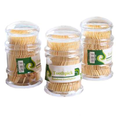 Double pointed 65mm bottle packed bamboo toothpick